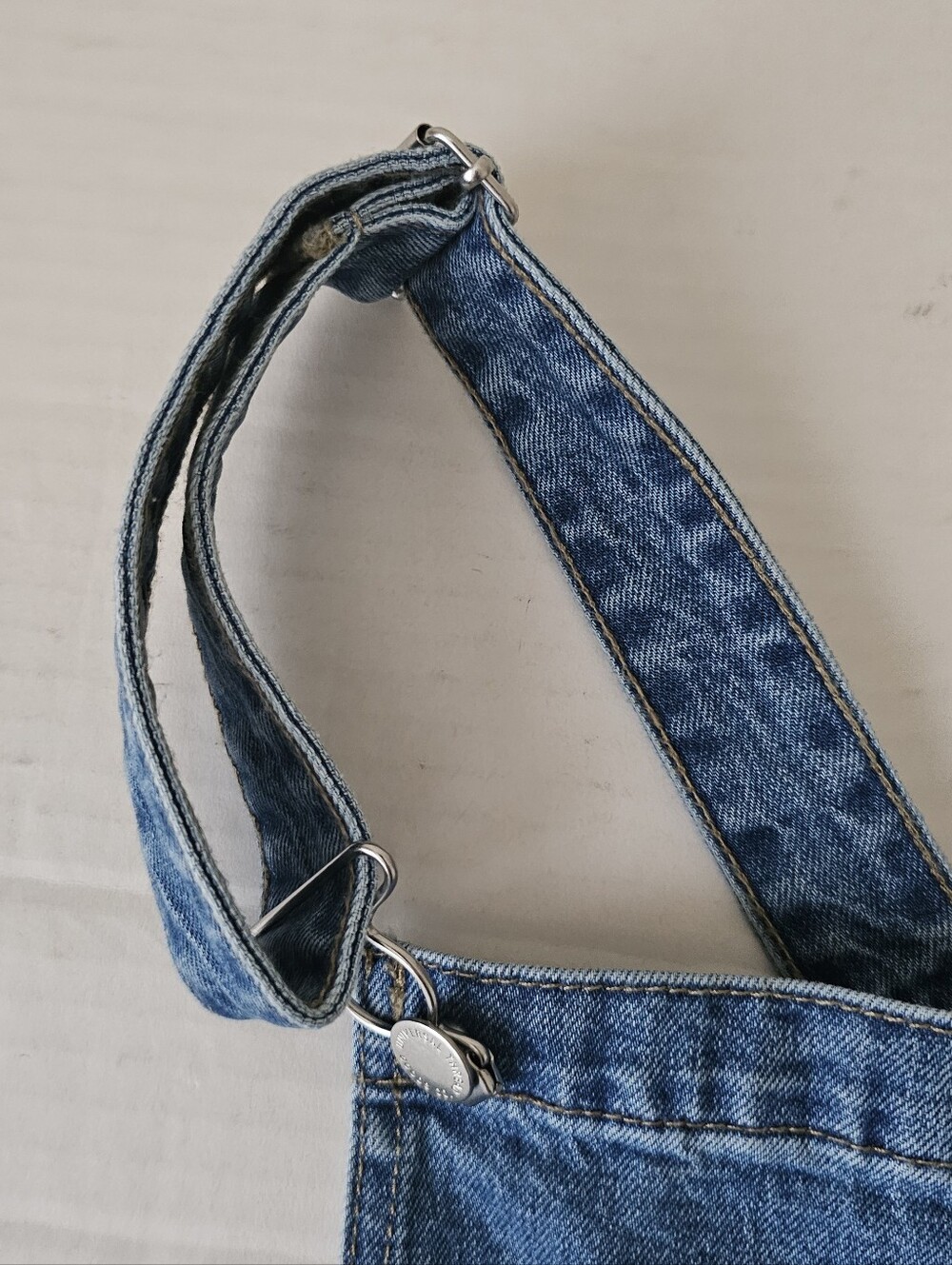 Universal Thread Denim Sailor Overalls Size 4 Medium Wash Wide Leg 29" Inseam - Picture 4 of 14